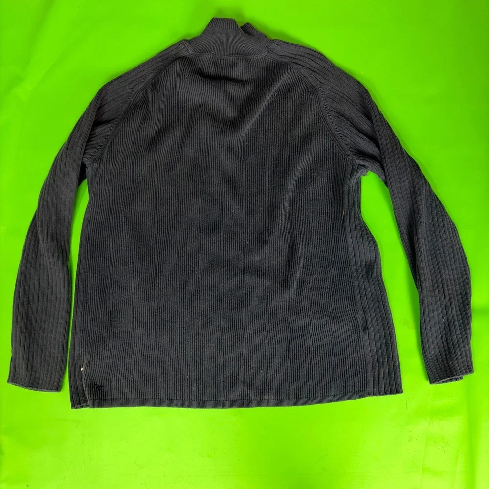 Tommy Bahama 1/4 Zip Sweater Mens XL Navy Blue Ribbed Knit Mock Neck Pullover